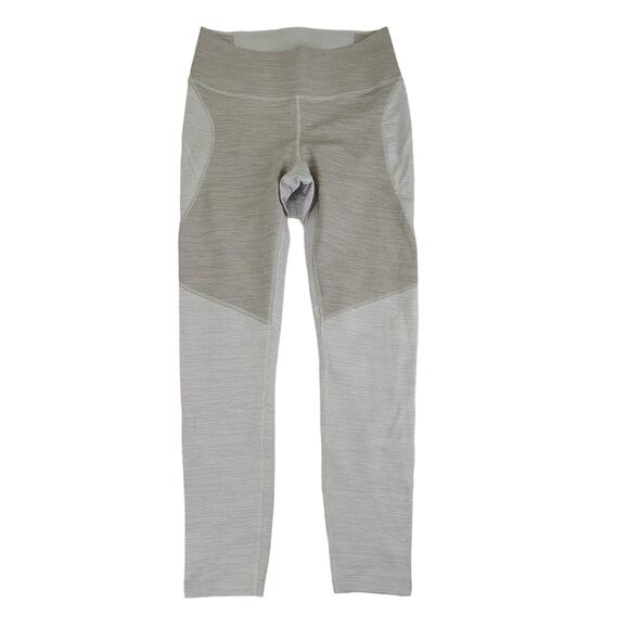 Outdoor Voices Gray Tan‎ Stripe Cropped Leggings Women's Size Small - Picture 1 of 7